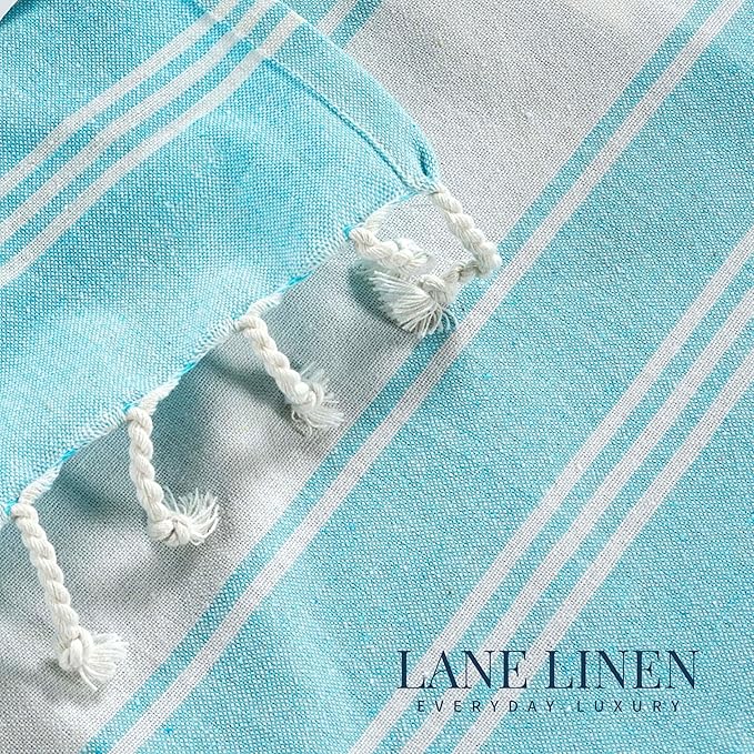 LANE LINEN Beach Towel 2 Pack, Oversized Beach Towel 39"x71", Lightweight Beach Essentials for Women, Large Pool Towel, Absorbent & Quick Dry, Sand Free Beach Towel - Aqua